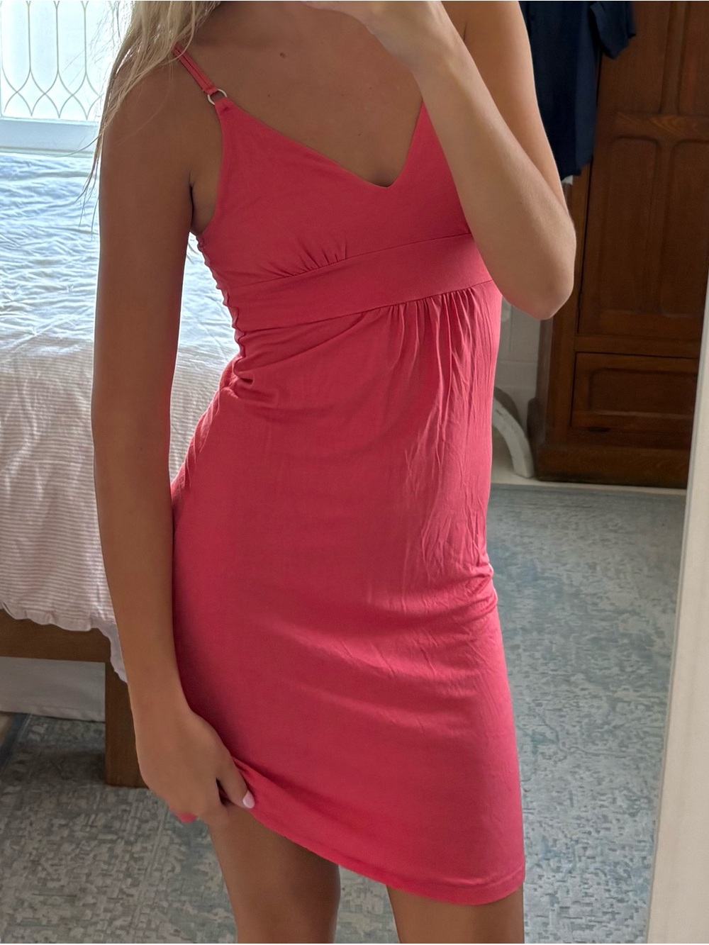 vintage 90's y2k coral Bodycon Dress - Picture 2 of 6